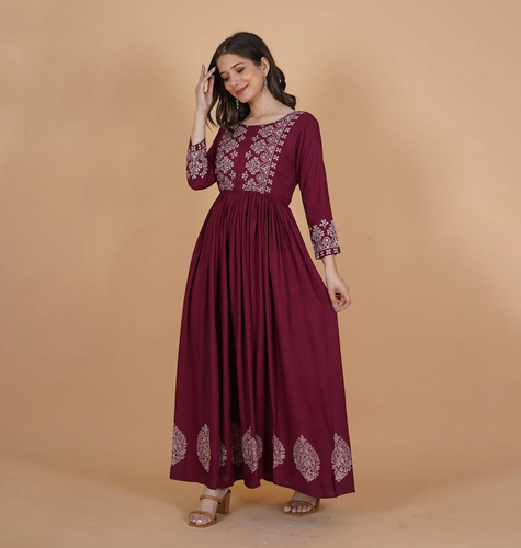 Women Ethnic Motifs Printed Maxi Dress